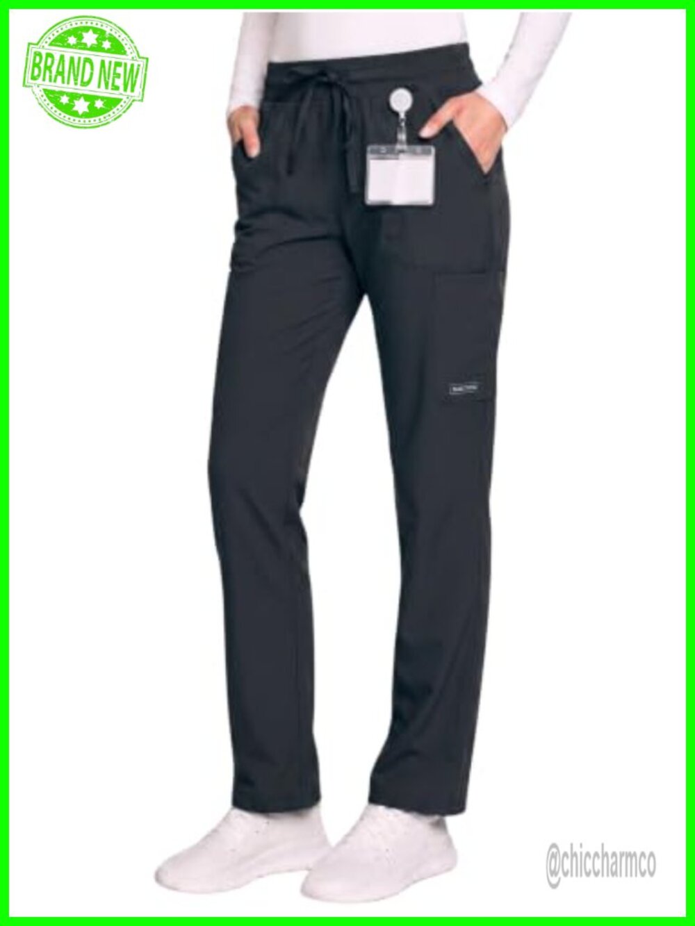 Straight Leg Scrub Pants Women Soft Stretch Medical Nurse Bottoms
